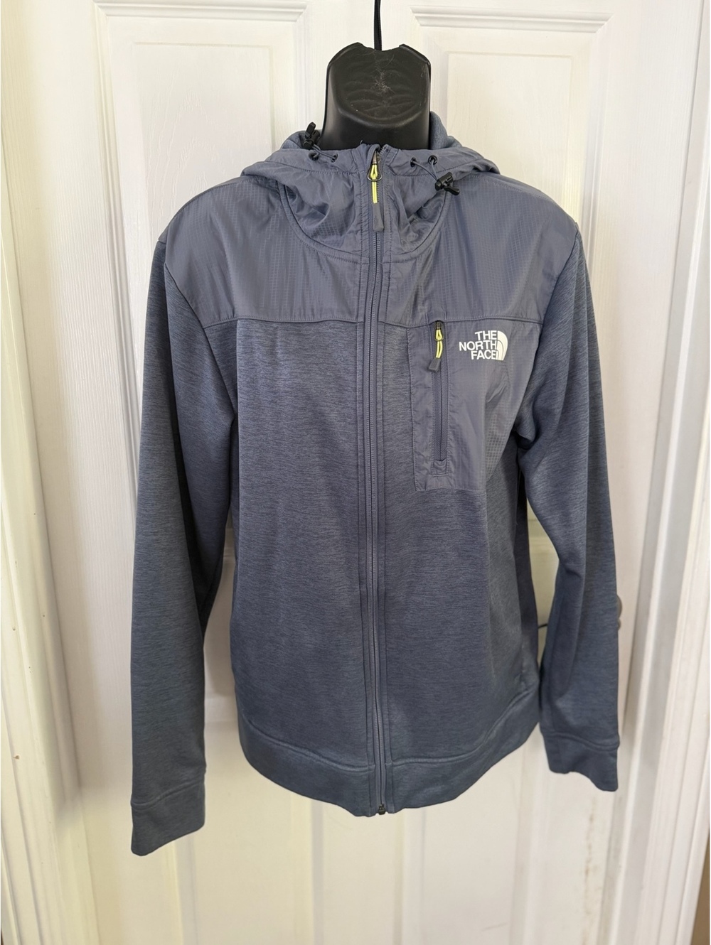 The North Face blue gray hooded full zip jacket size S